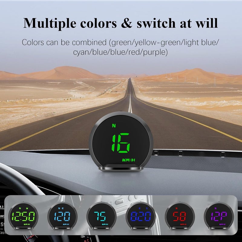 wiiiw GPS Speedometer G13, Heads up Display for Cars with Speed MPH, Compass Driving Direction, Fatigue Driving Reminder, Overspeed Alarm Trip Meter, for All Vehicles - Image 5